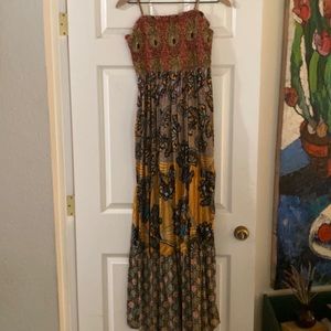 Anthropologie maxi dress with adjustable straps